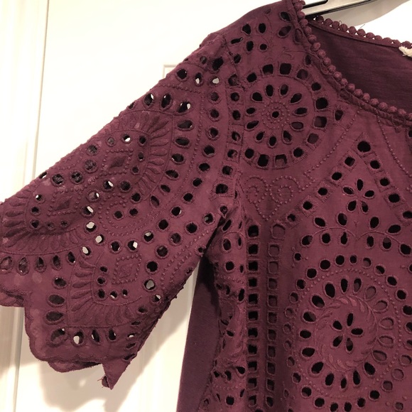 Porridge Clothing Plum Eyelet Top - Anthropologie - Picture 6 of 10